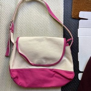 L.L. Bean white and pink bag